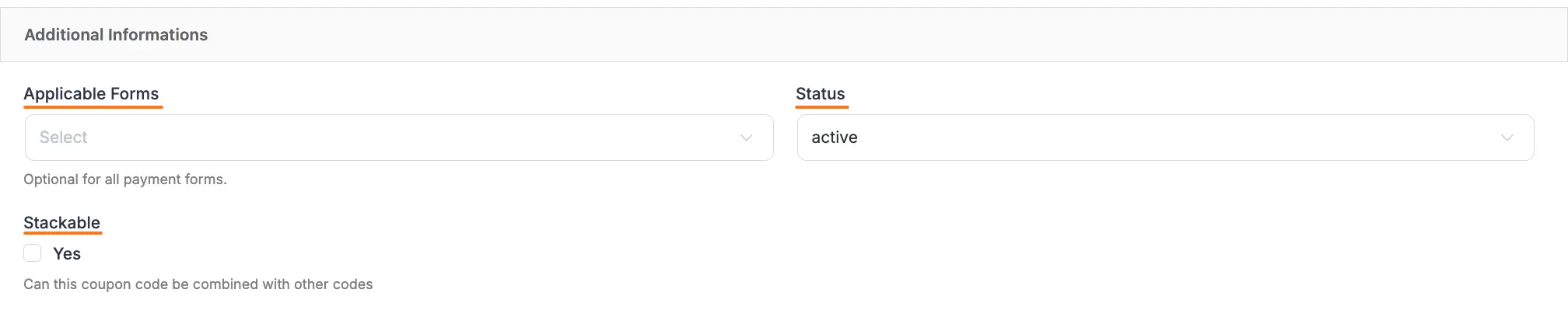 Additional Coupon Settings