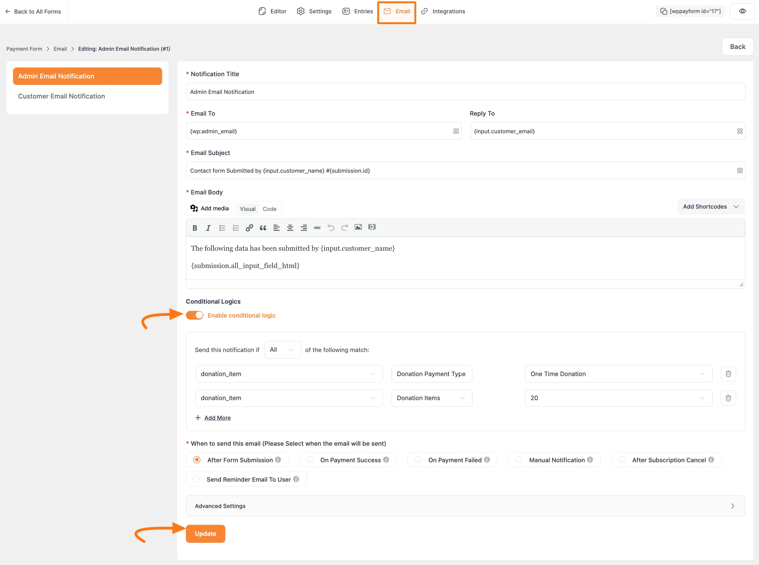 Setting Up Email Notification