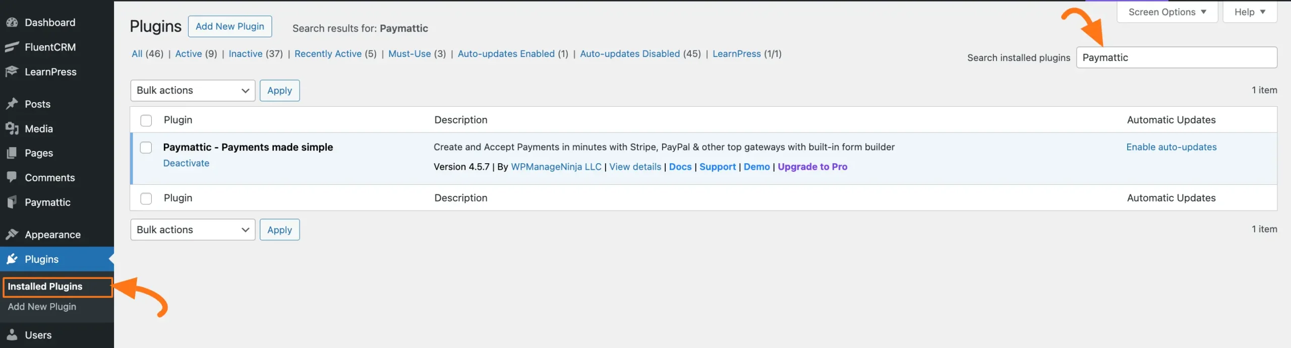 Update Paymattic plugin