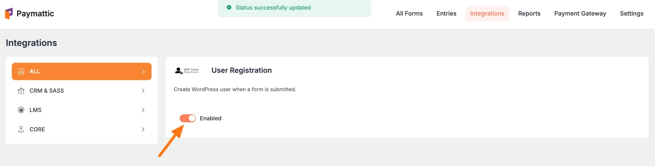 Enable the integration