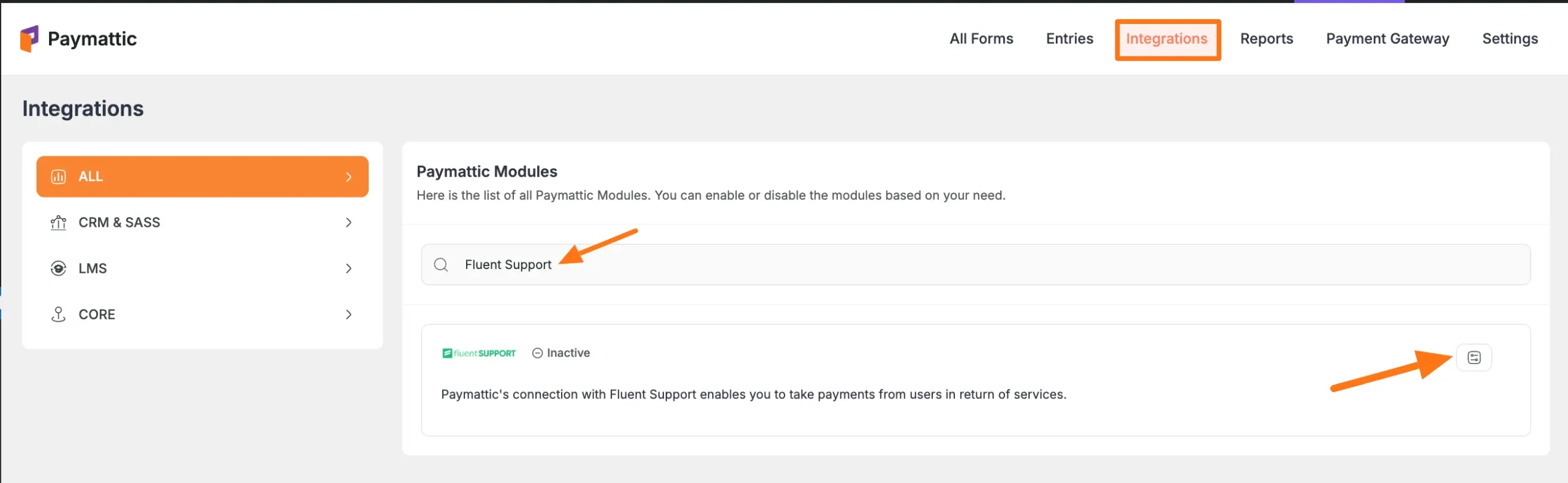 Fluent Support settings icon