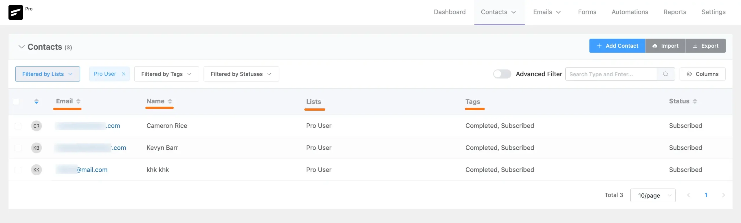 Preview of integrated FluentCRM