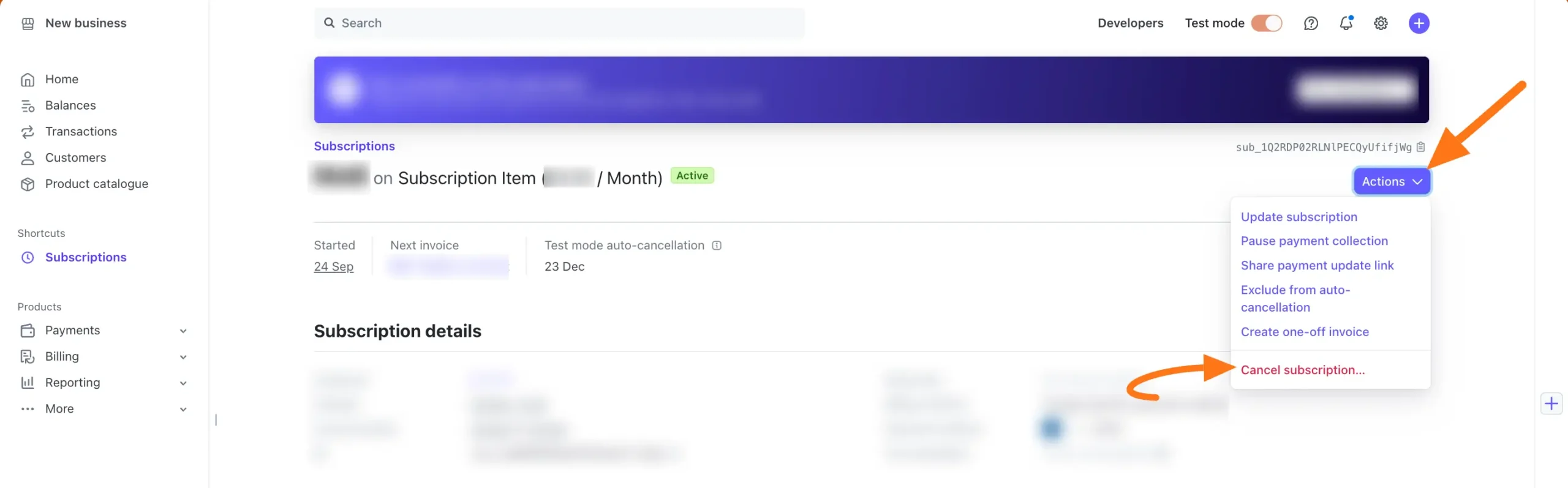 Cancel in payment gateway