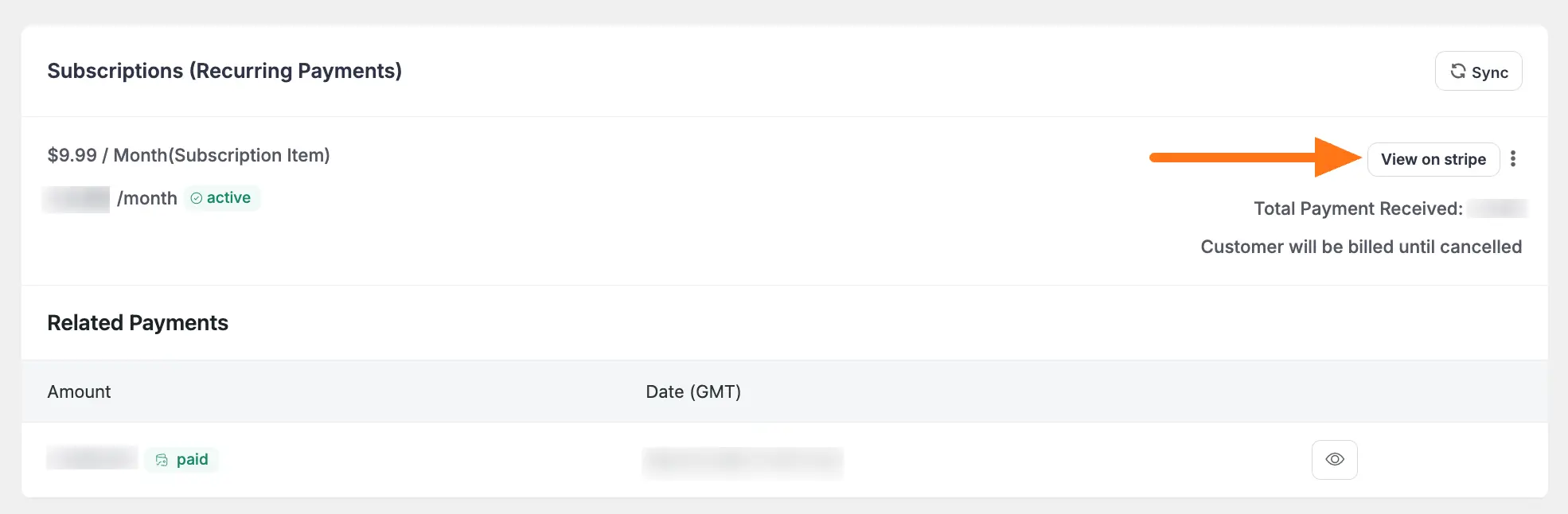 View in payment gateway