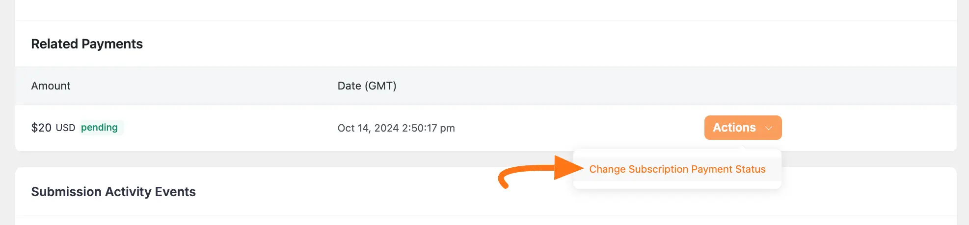 Change subscription status