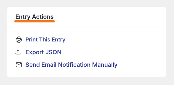 Entry actions