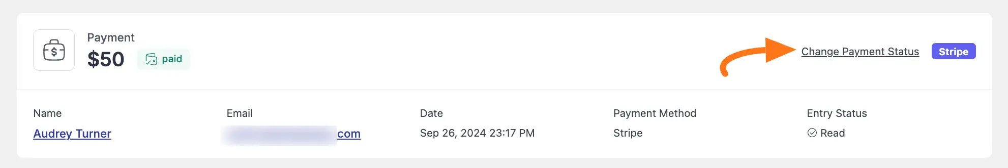 Change payment status