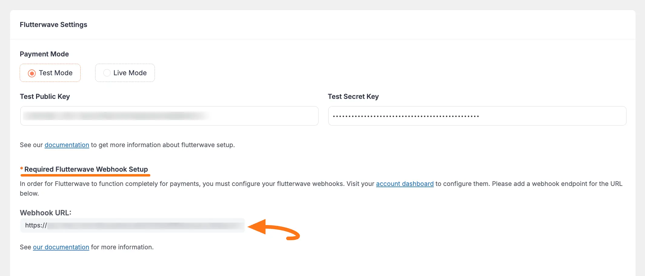 Copy Webhook URL from Paymattic