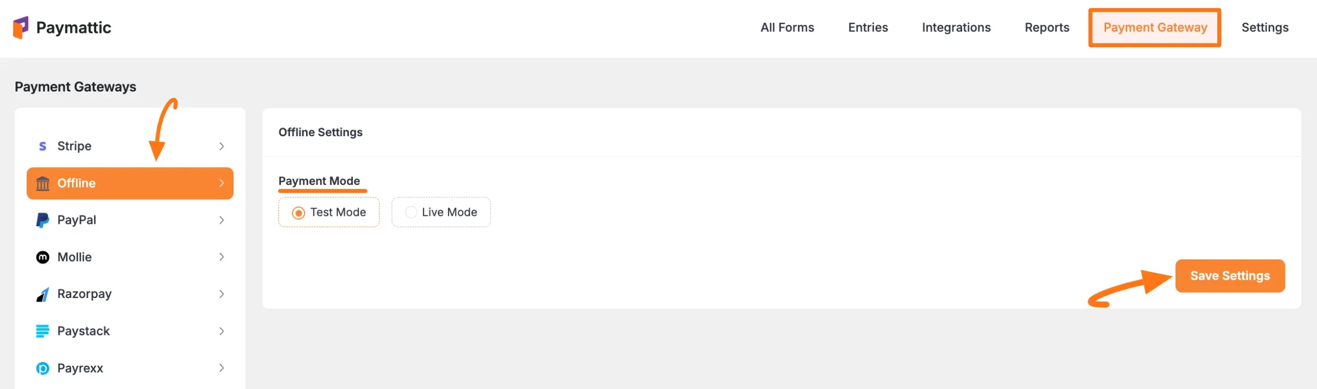 Offline Payment Settings in Paymattic