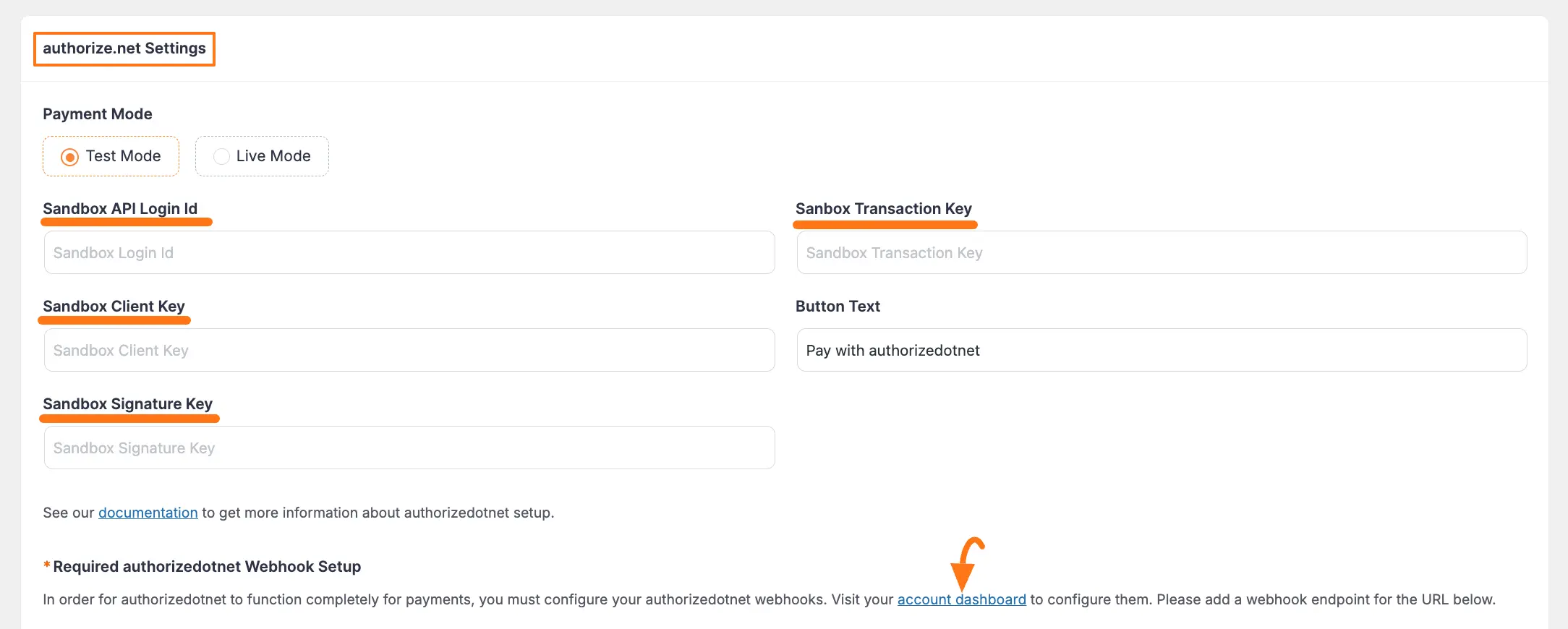 Required Credentials
