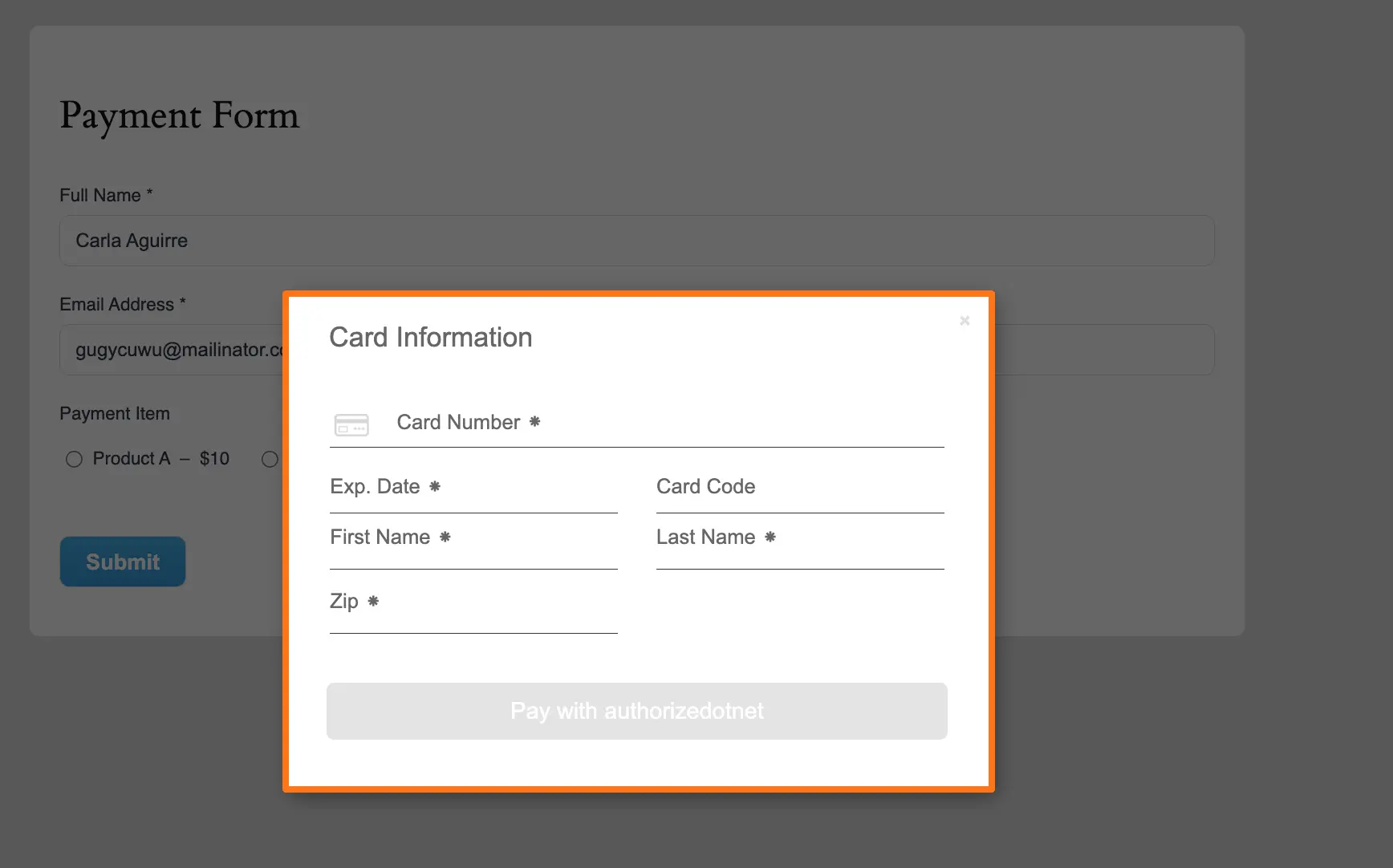 Payment Form