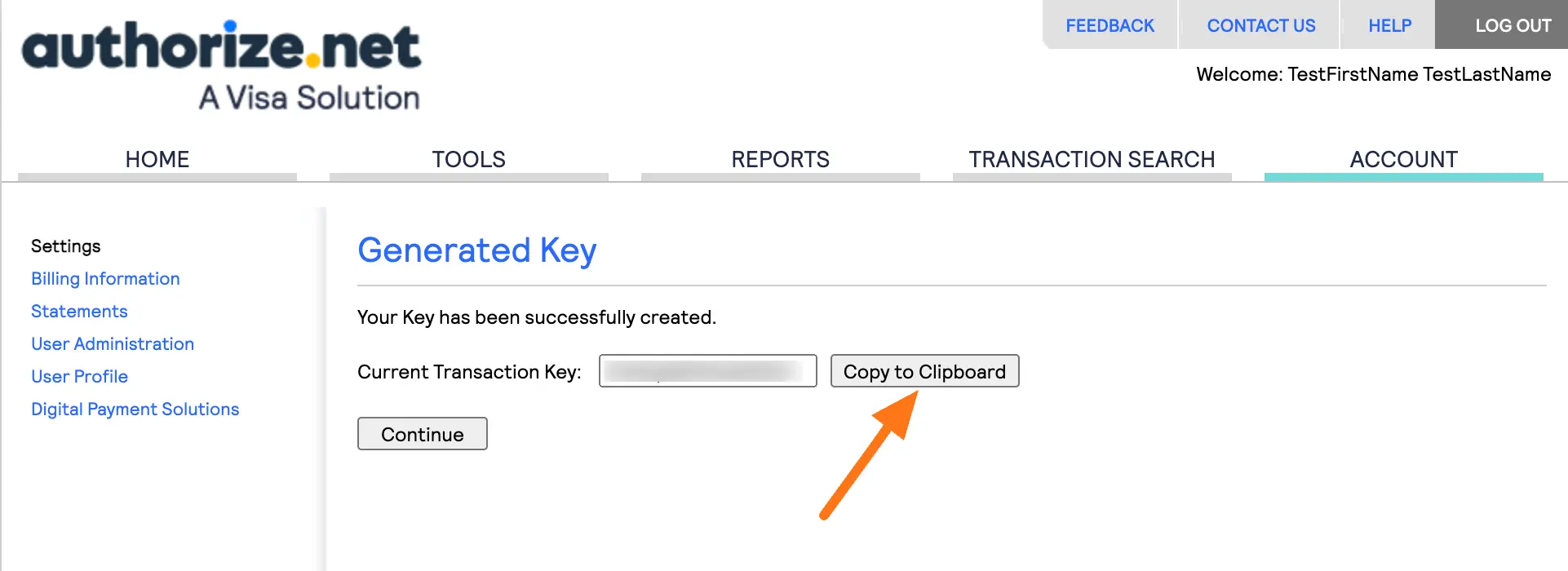 Transaction Key