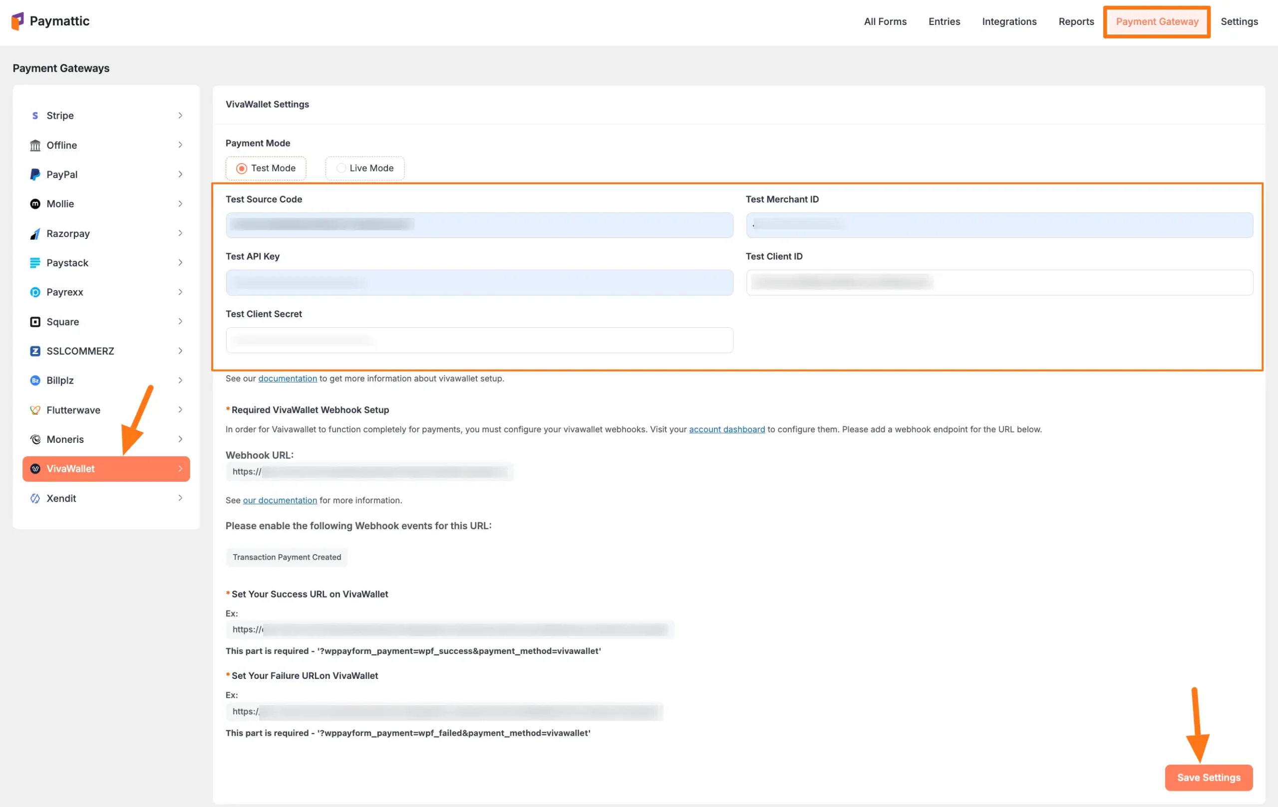 Configure Viva Wallet Settings