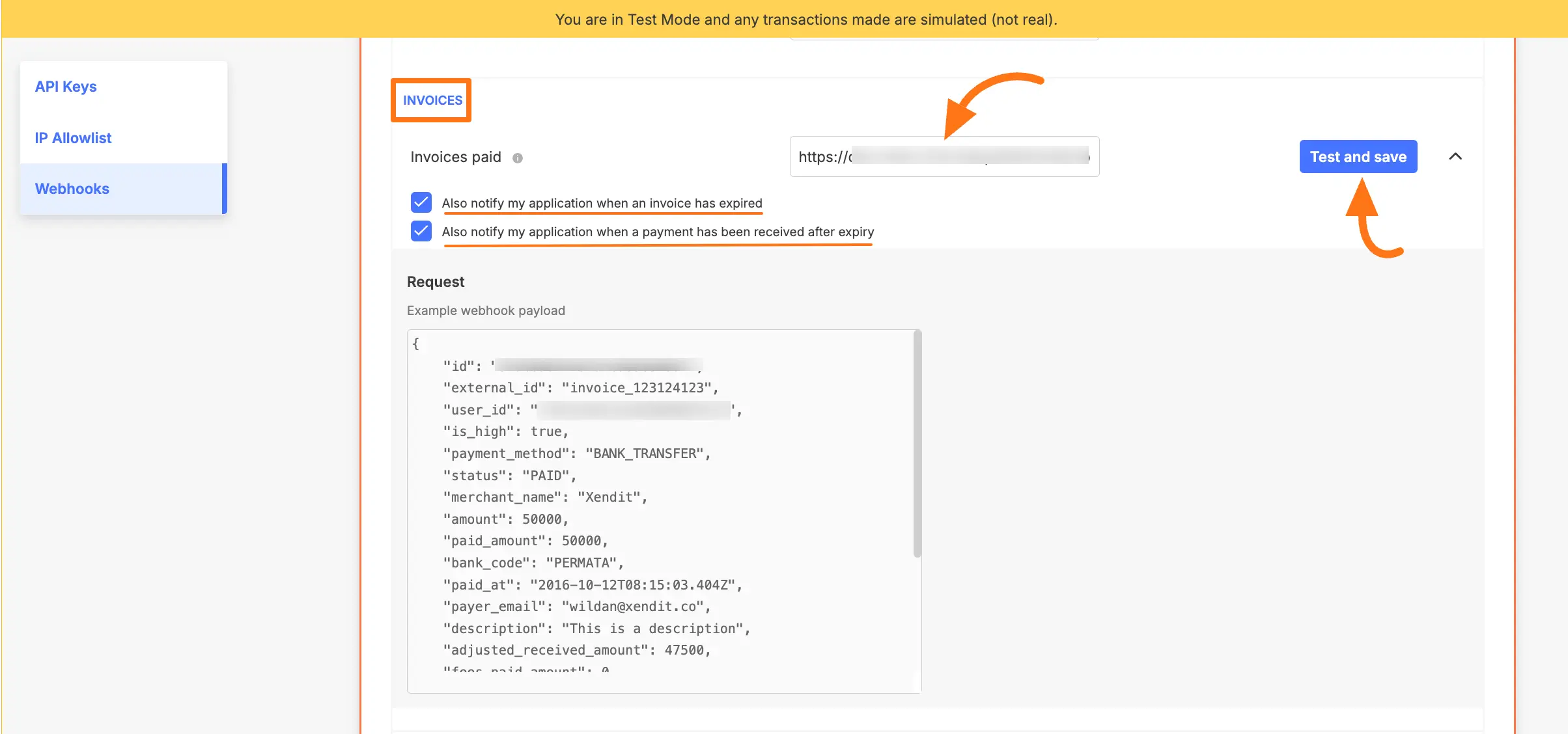 Configure Webhook URL