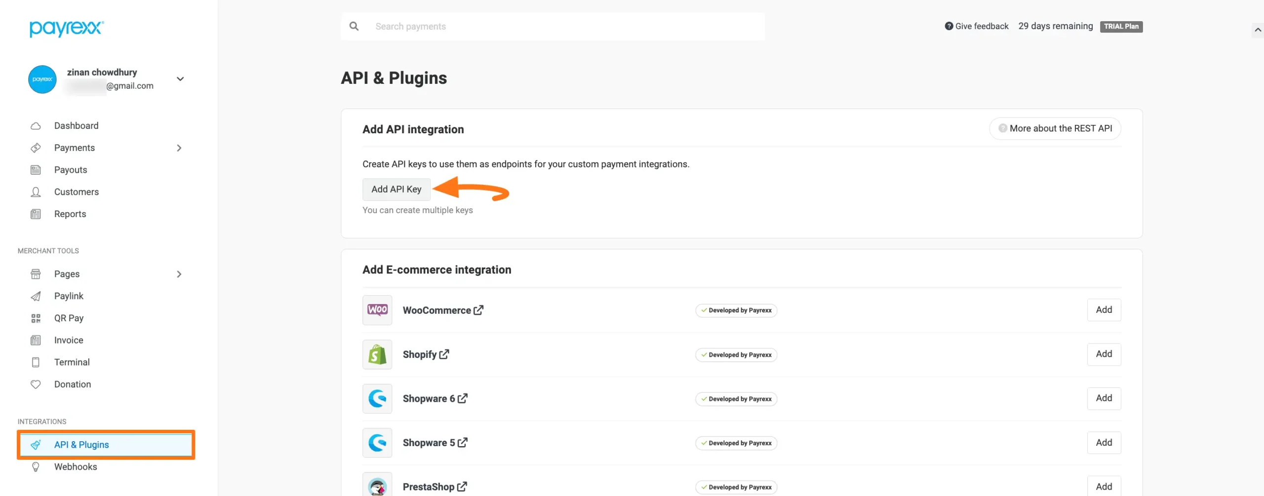 Payrexx API Settings