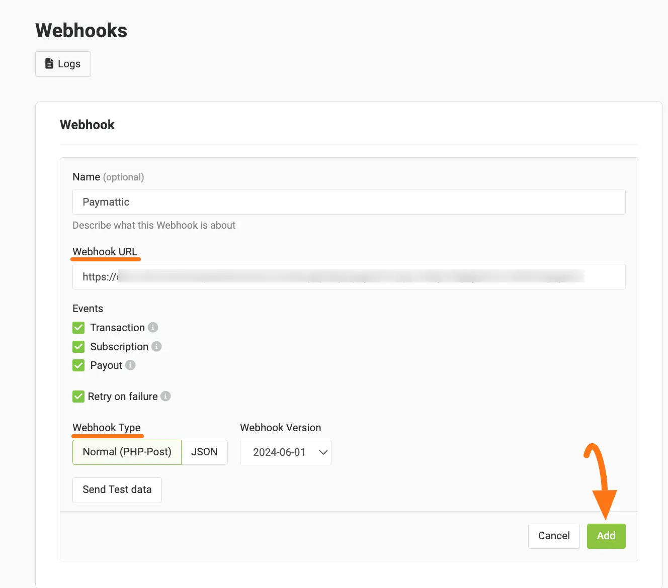 Configure Webhook in Payrexx